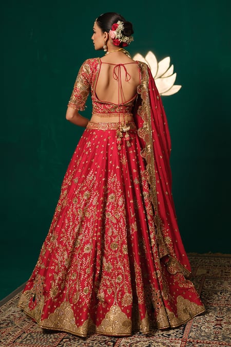 Niloufer By Aasif Ally Zardozi Handwork Bridal Lehenga Set 