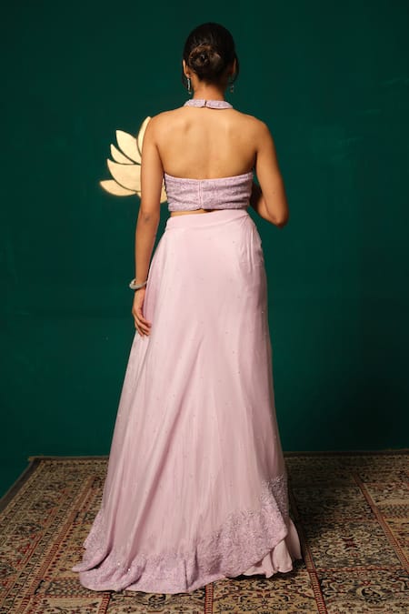 Niloufer By Aasif Ally Layered Lehenga & Hand Work Top Set 