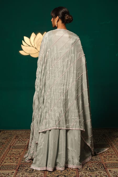 Niloufer By Aasif Ally Floral Embroidered Blouse Lehenga Set 