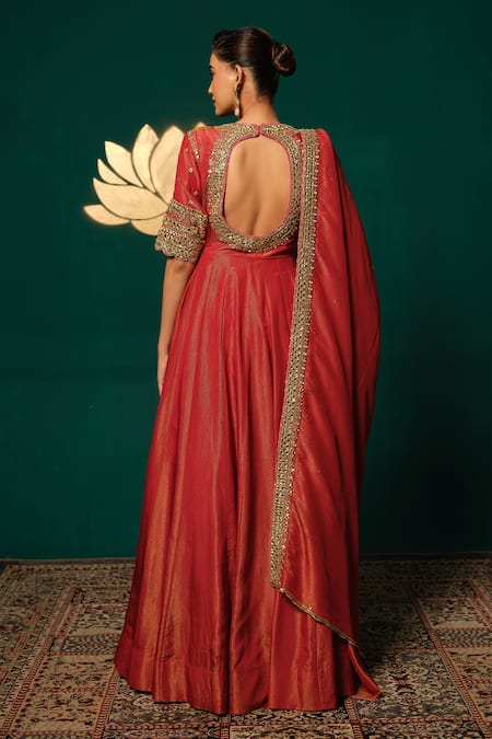 Niloufer By Aasif Ally Embroidered Shimmer Anarkali With Dupatta 