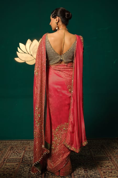 Niloufer By Aasif Ally Hand Work Saree Set With Dupatta 