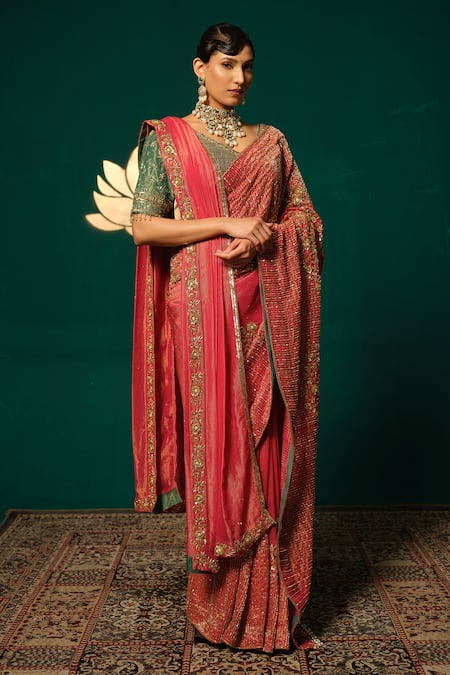 Niloufer By Aasif Ally Hand Work Saree Set With Dupatta 