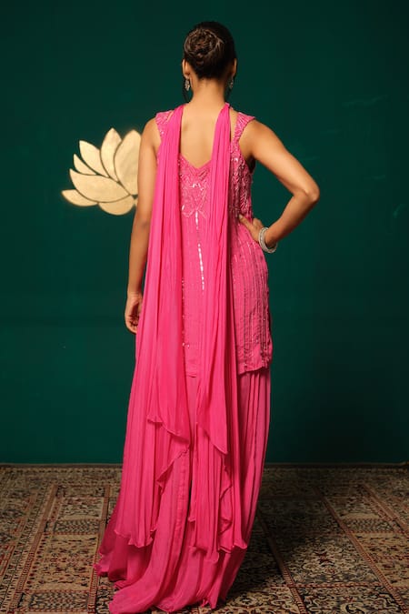 Niloufer By Aasif Ally Cutdana Embroidered Kurta Sharara Set 