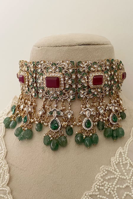 Saga Jewels Polki Embellished Choker 