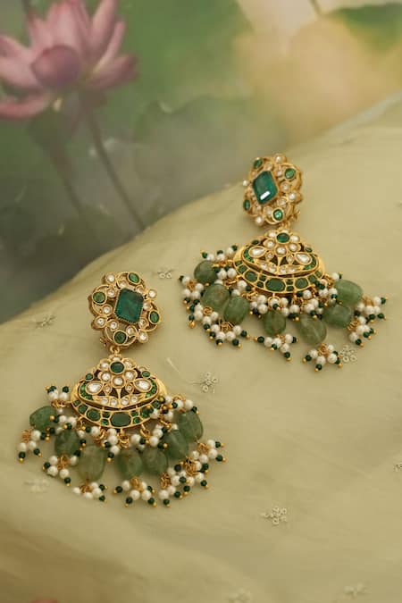 Saga Jewels Kundan Polki Regal Embellished Necklace Set 