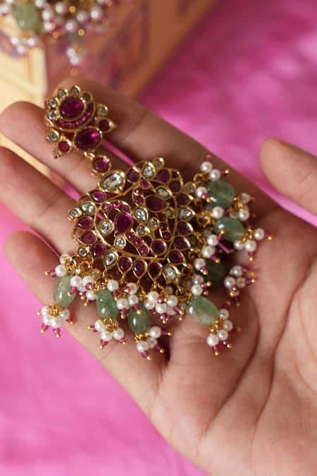 Saga Jewels Stone Studded Necklace Set 