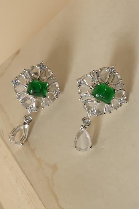Saga Jewels Crystal Embellished Stud Earrings 