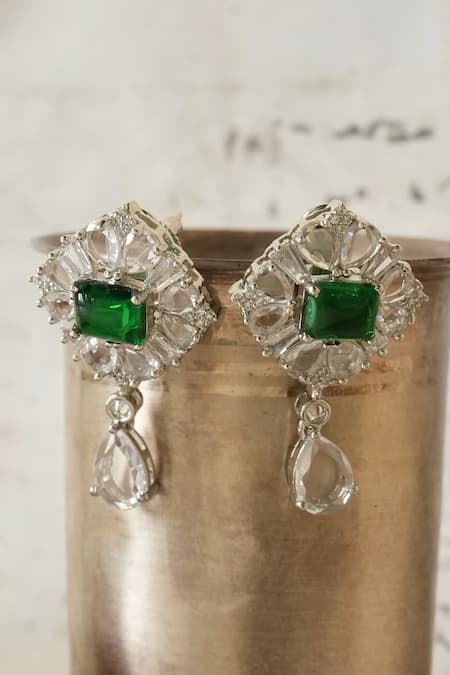 Saga Jewels Crystal Embellished Stud Earrings 