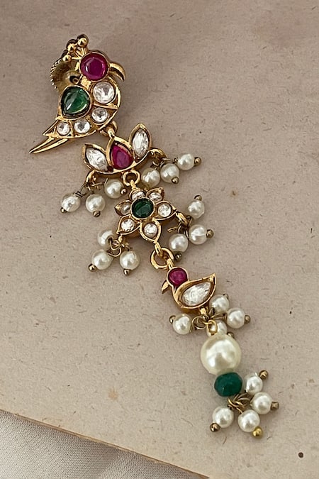 Saga Jewels Bird Motif Dangler Earrings 