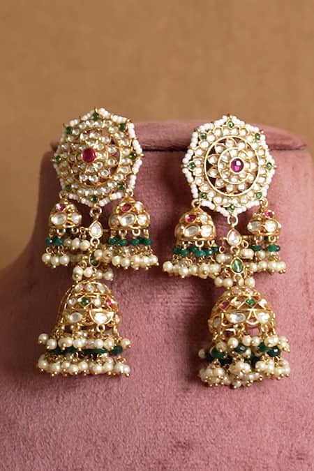 Saga Jewels Embellished Ethnic Jhumkas