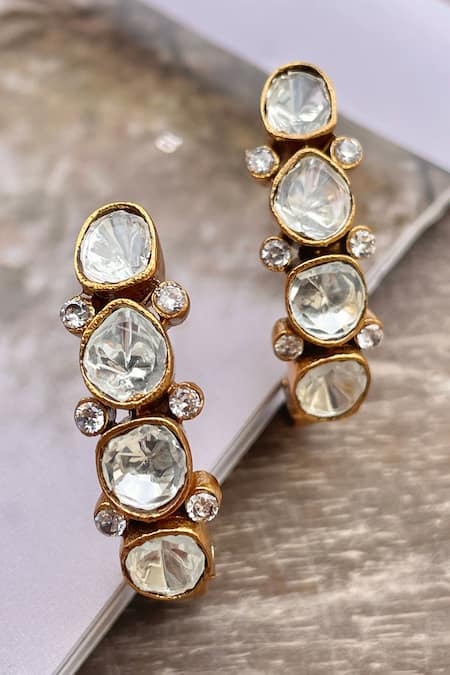 Saga Jewels Polki Embellished Earrings