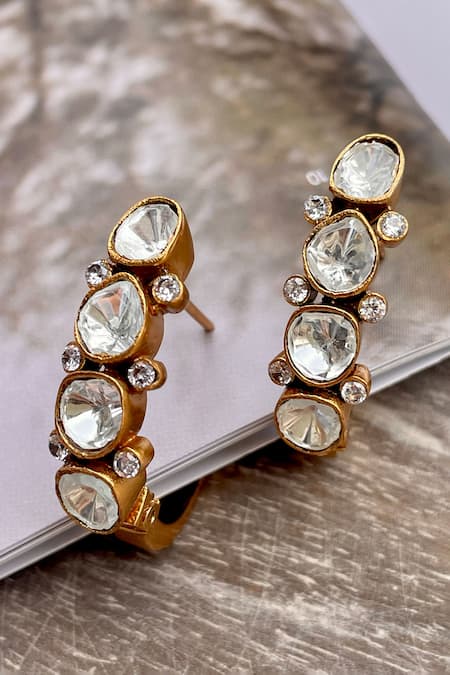 Saga Jewels Polki Embellished Earrings