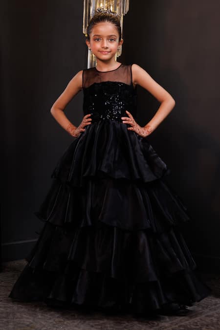 Hoity Moppet Black Tiara Layered Gown 