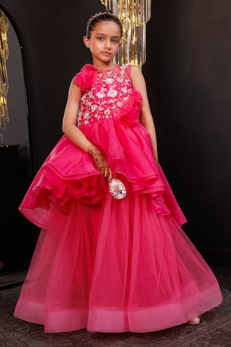 Hoity Moppet Fairy Floss 3D Organza Flower Layered Gown 
