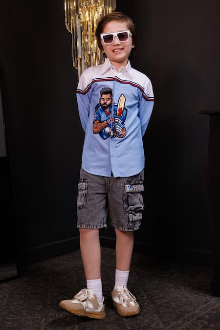 Buy Hoity Moppet Multi Color Cotton Embroidery, Lace Kohli Effect Shirt Online at Aza Fashions Buy_Hoity Moppet_Multi Color Cotton Embroidery, Lace Kohli Effect Shirt _Online_at_Aza_Fashions