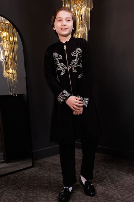 Hoity Moppet Mustang Swarovski Embroidered Sherwani 