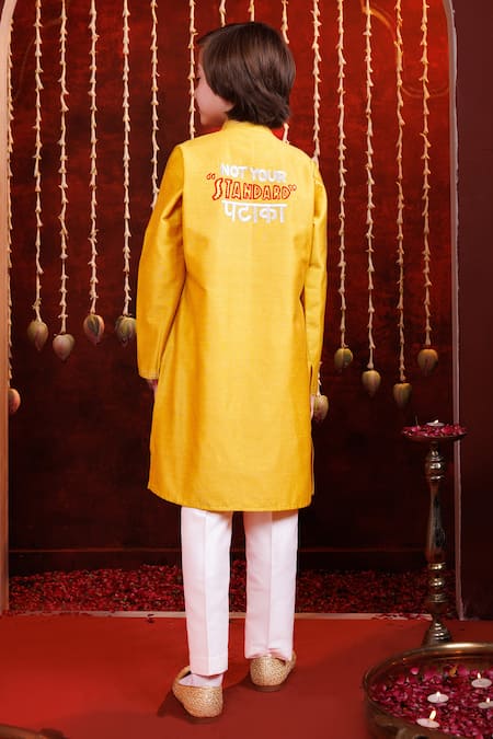 Hoity Moppet Surya Embroidered Silk Kurta Set 