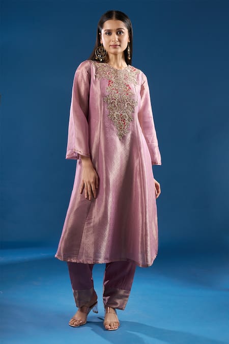 Samyukta Singhania Embroidered Shimmer Anarkali & Salwar Set