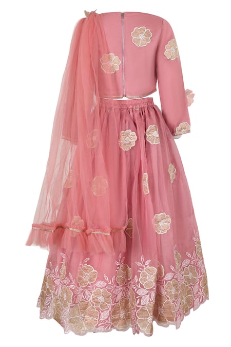 Rang By Les Petits Rang Blush Pink Bloom Lehenga Set 