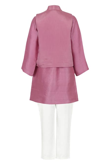 Rang By Les Petits Rang Vintage Thread Embroidered Bundi Kurta Set 