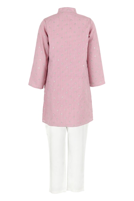 Rang By Les Petits Rang Lavender Starry Embroidered Kurta Set 