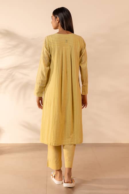 OurDve Honeydew Striped Kurta 