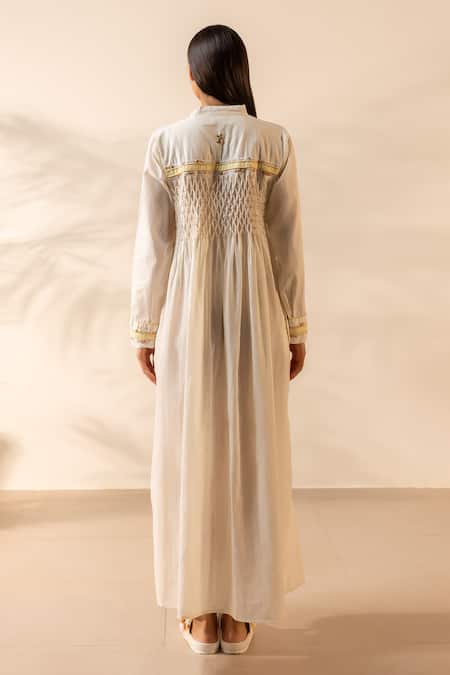 OurDve Whimsy Honeycomb Pintucked Back Dress 