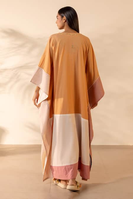 OurDve Orange Peel Cotton Kaftan 