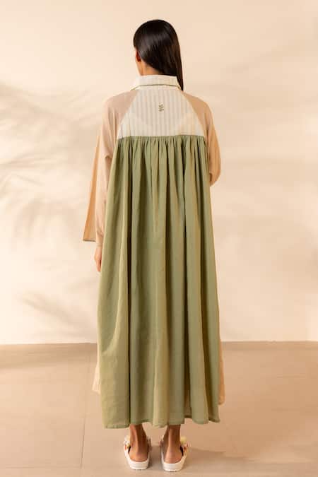 OurDve Mango Mist Cotton Dress