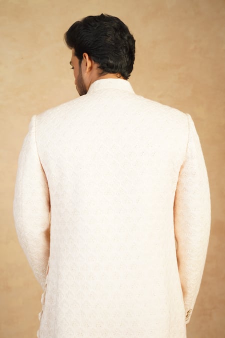 Millionaire Lucknowi Work Sherwani Pyjama Set 