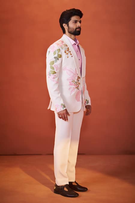 Millionaire Ivory Embroidery, Beads Floral Suit Set at Aza Fashions Millionaire_Ivory Embroidery, Beads Floral Suit Set _at_Aza_Fashions