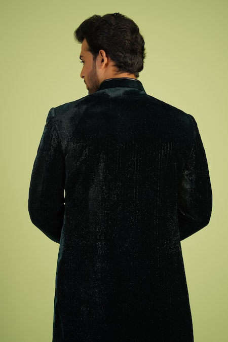 Millionaire Velvet Shimmer Sherwani Set 