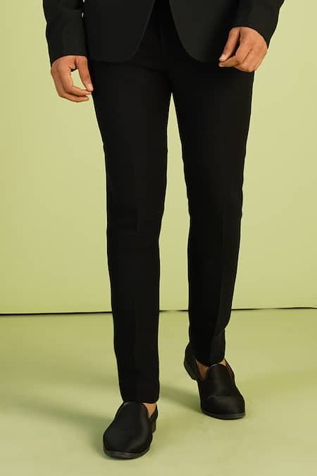 Millionaire_Green Viscose, Polyester Zari, Beads, Embroidery Work Coat Trouser Set _Online_at_Aza_Fashions