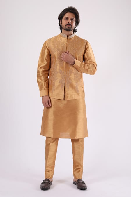 Millionaire Floral Embroidered Koti & Kurta Set 