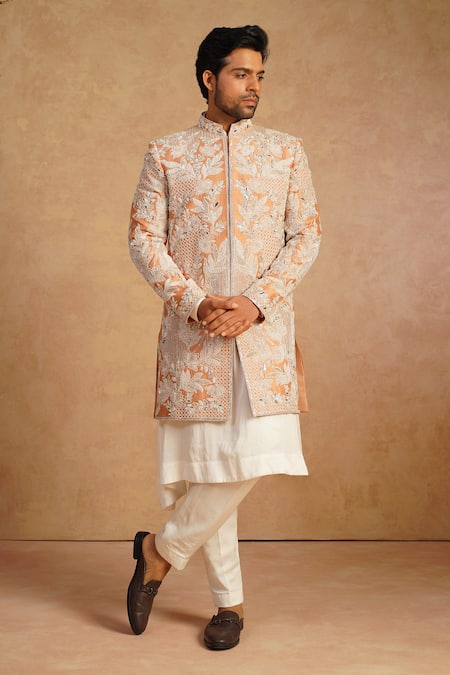 Millionaire Floral Embroidered Sherwani Set 