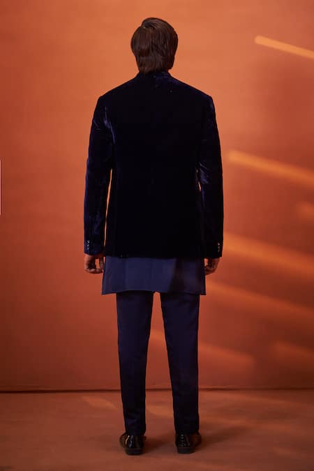 Millionaire Velvet Bandhgala Jacket Set 