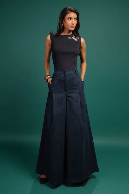 Style Junkiie Midnight Spotted Foil Tank Top 