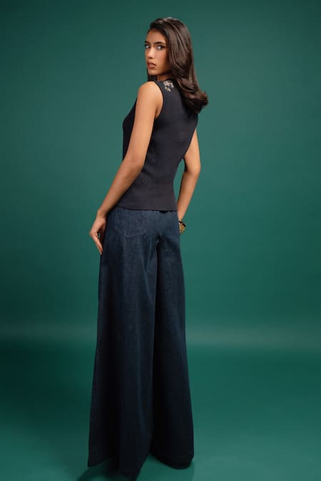 Style Junkiie Midnight Spotted Foil Tank Top 