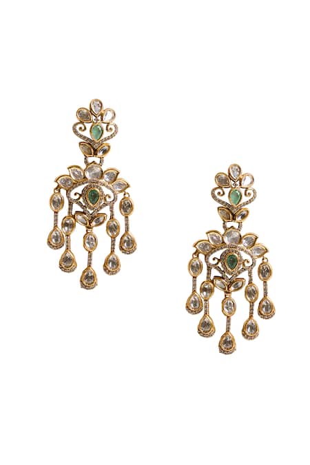 Nazaakat By Samara Singh Tassel Drop Embellished Earrings 