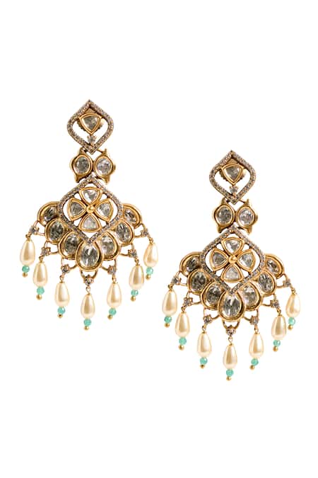 Nazaakat By Samara Singh Bead Drop Embellished Earrings 