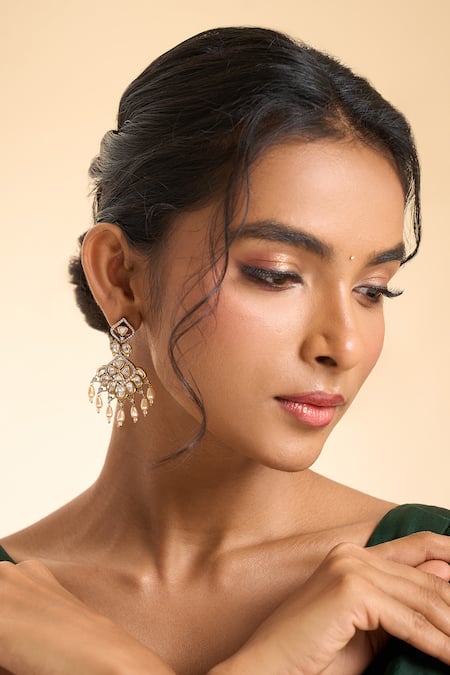 Nazaakat By Samara Singh Embellished Bead Drop Earrings 