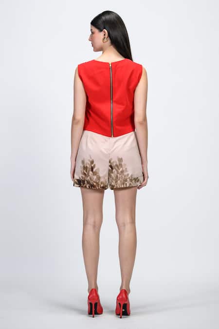 The Dramebaaz CO Ruby Sequin Embroidered Top 