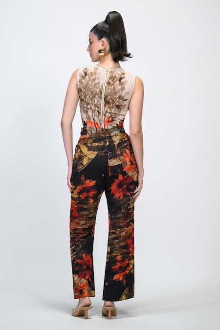 The Dramebaaz CO Espresso Crop Top & High-Waisted Trouser Set 