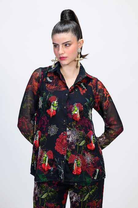 The Dramebaaz CO Rosabelle Embroidered Shirt 