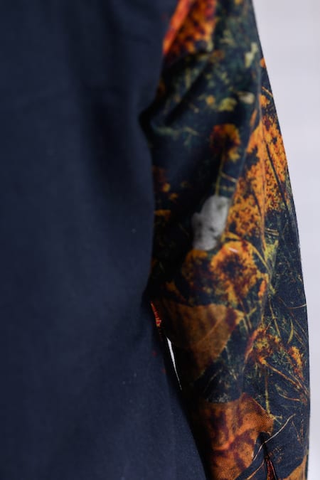 The Dramebaaz CO_Black Cotton, Twill Inferno Abstract Print Shirt And Trouser Co-ord Set _at_Aza_Fashions