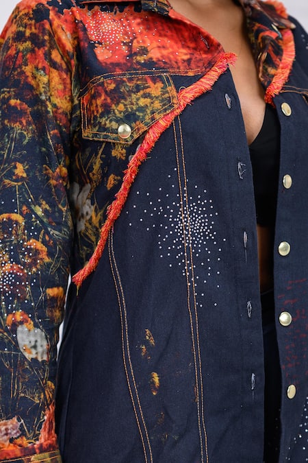 Buy_The Dramebaaz CO_Black Cotton, Twill Inferno Abstract Print Shirt And Trouser Co-ord Set 