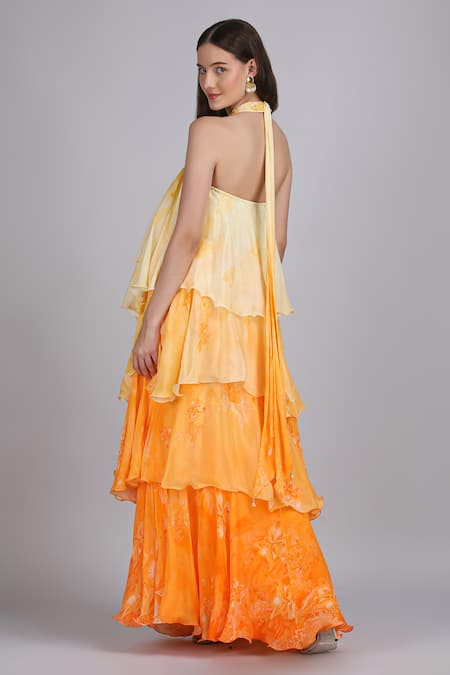 Mandira Wirk Ombre Herbs Flora Haze Layered Dress 