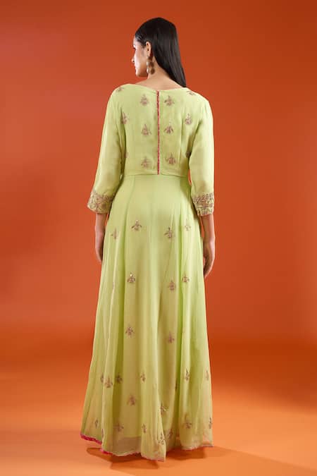 Samyukta Singhania Hand Embroidered Anarklai With Dupatta