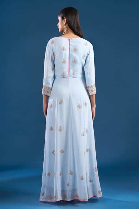 Samyukta Singhania Zardozi Hand Embroidered Anarklai With Dupatta