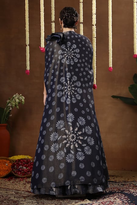 Miku Kumar Amora Printed Cape Lehenga Set 